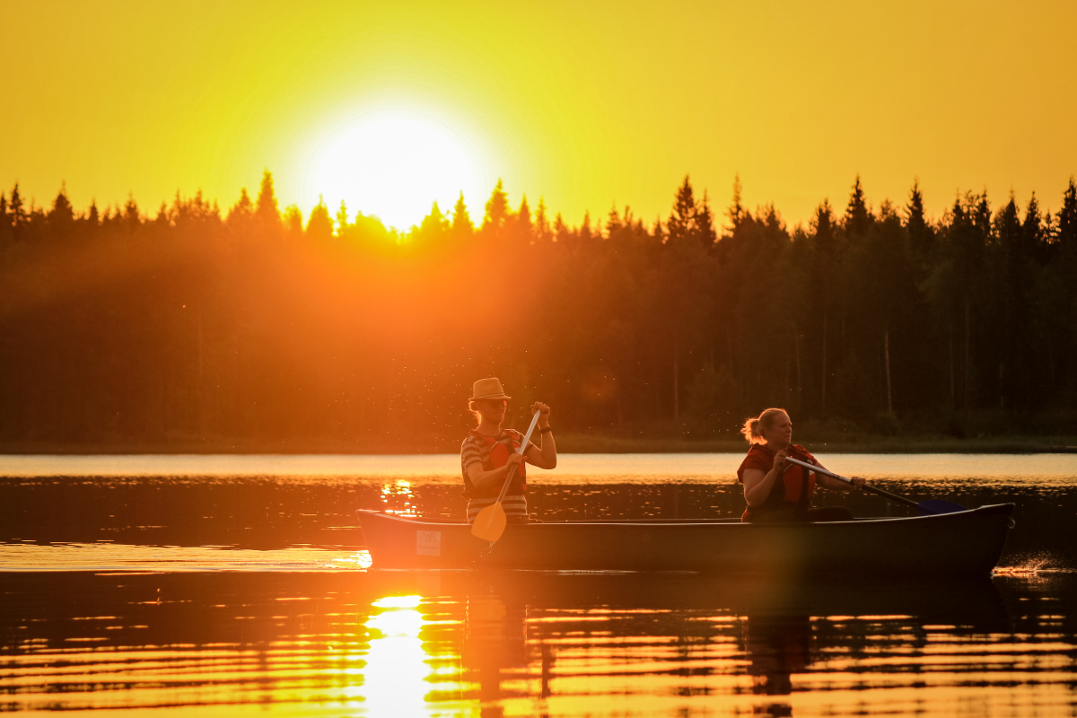 Canoeing under the Midnight Sun