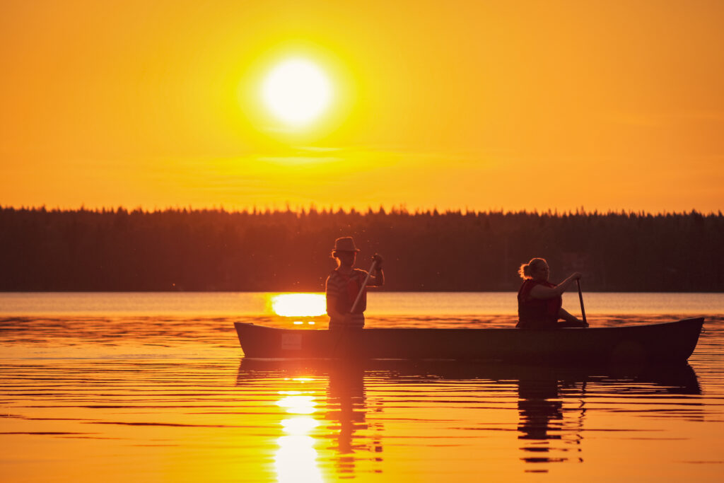 Canoeing under the Midnight Sun in Rovaniemi