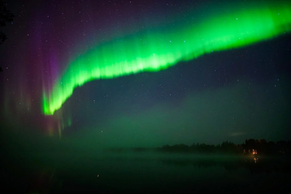 Northern Lights dancing in the sky over Lapland