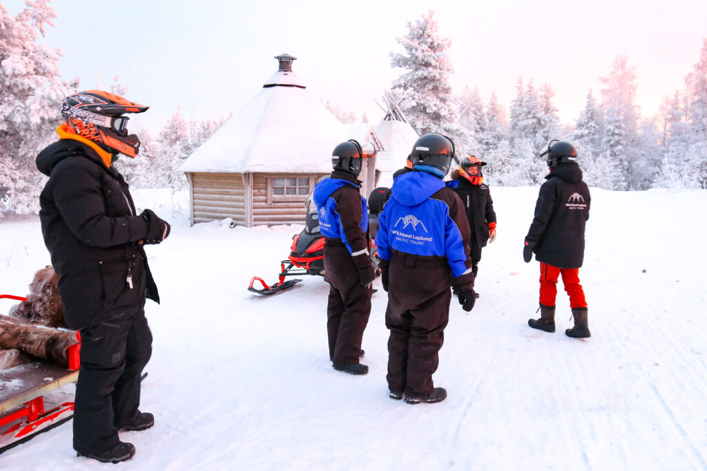 Family Sledge Snowmobile Ride