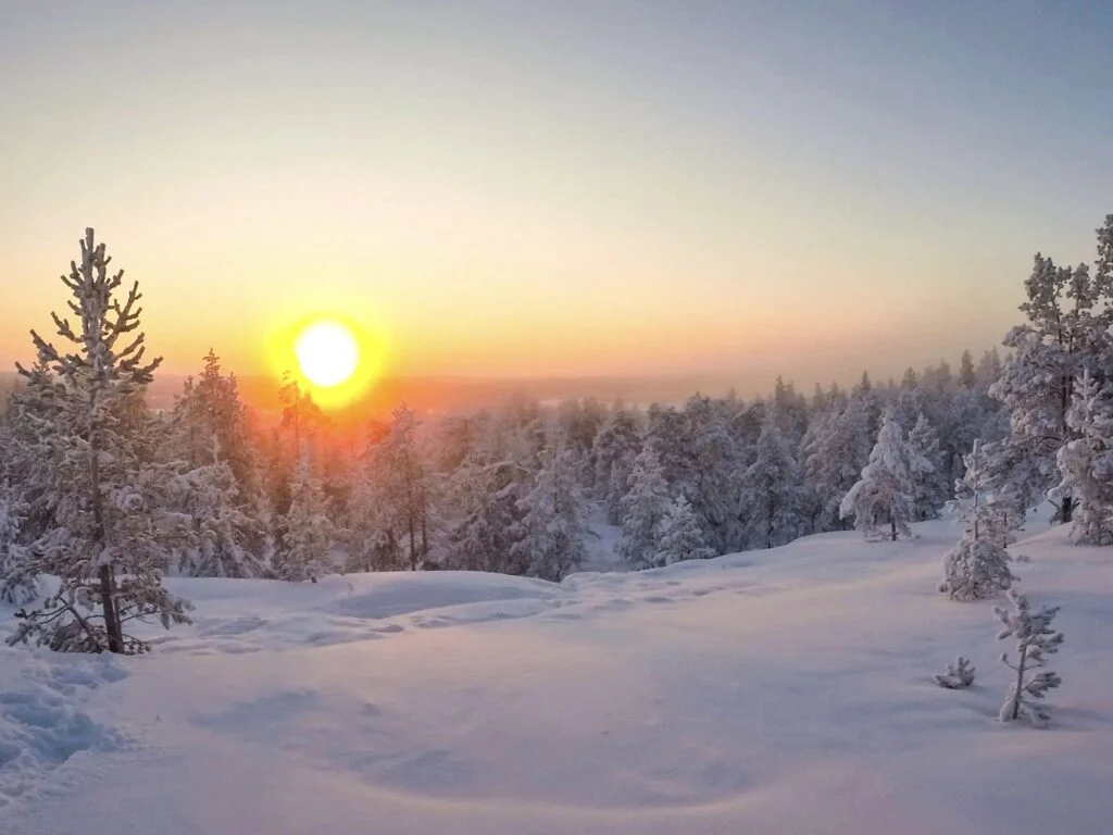 Beautiful winter sceneries of Finnish Lapland