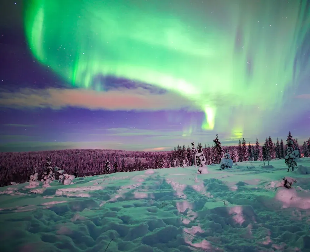 Snowshoeing Adventure under the Northern Lights