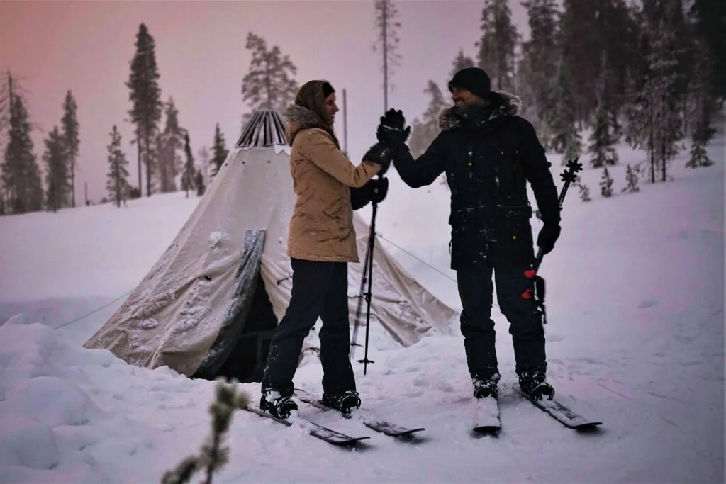 Night Ski Trekking adventure in beautiful Arctic wilderness