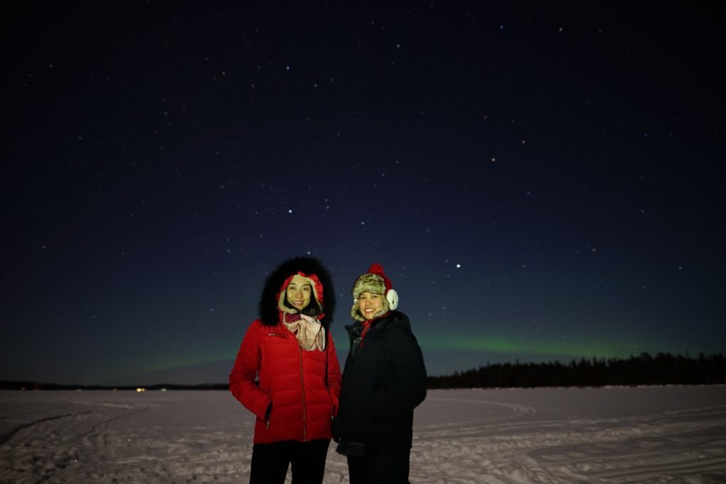 aurora on the background