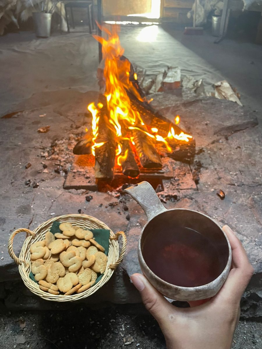 Relaxing around the fire...