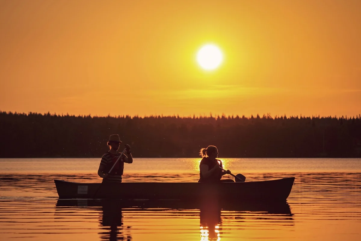Canoeing under the Midnight Sun