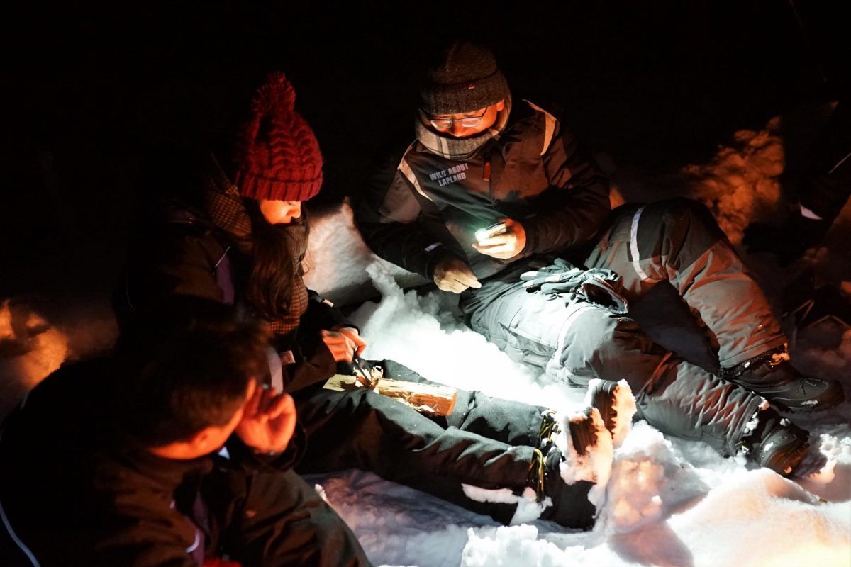Making fire in Lapland