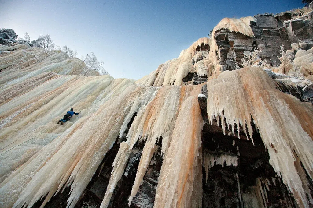 Ice climbing day in korouoma canyon from rovaniemi