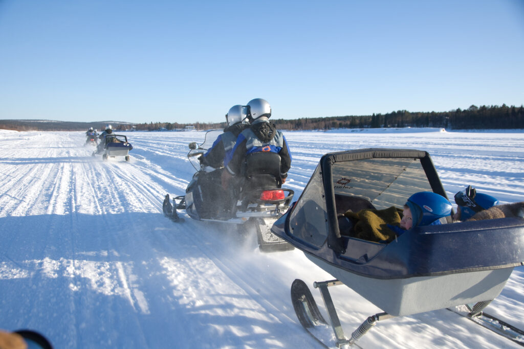 Easy snowmobile safari into the nature / Levi