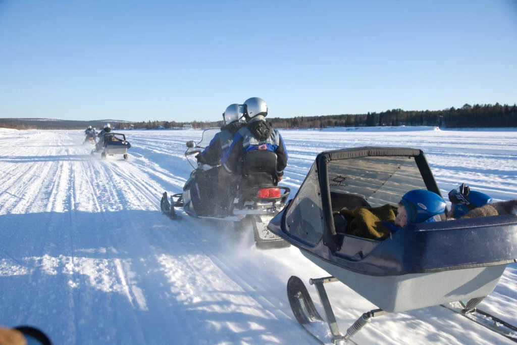 Easy snowmobile safari into the nature / Levi