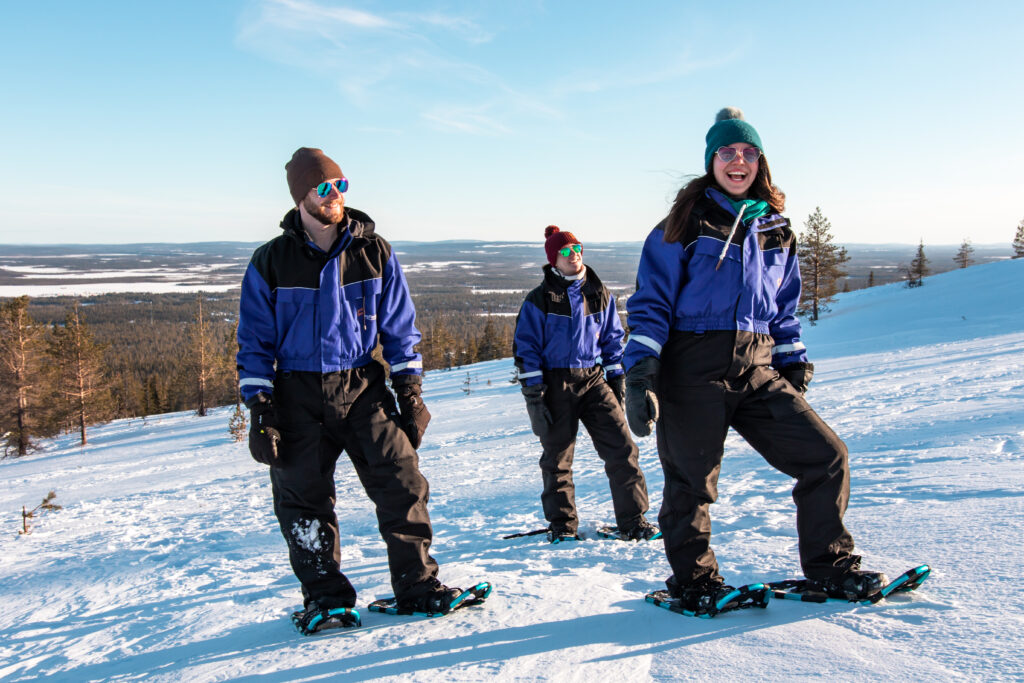 Scenic snowshoe trip in Levi
