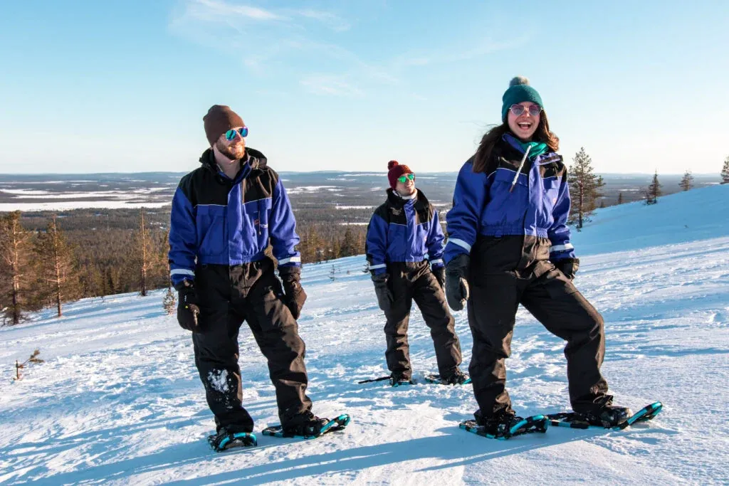 Scenic snowshoe trip in Levi