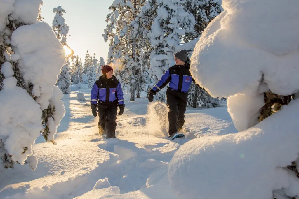 Scenic snowshoe trip in Levi