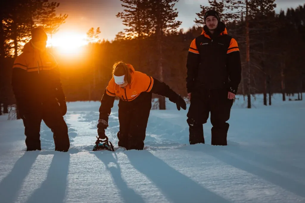 Scenic snowshoe trip in Levi